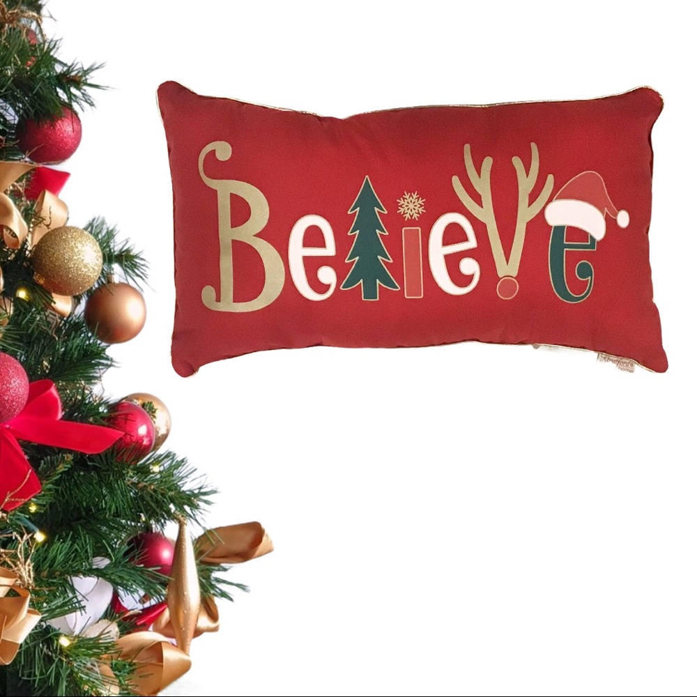“Believe” Christmas Pillow - Picture 3 of 3